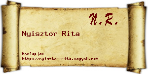 Nyisztor Rita névjegykártya